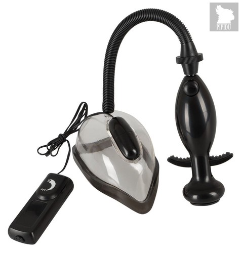 Вакуумная вибропомпа для половых губ Vibrating Vagina Sucker, цвет черный - ORION