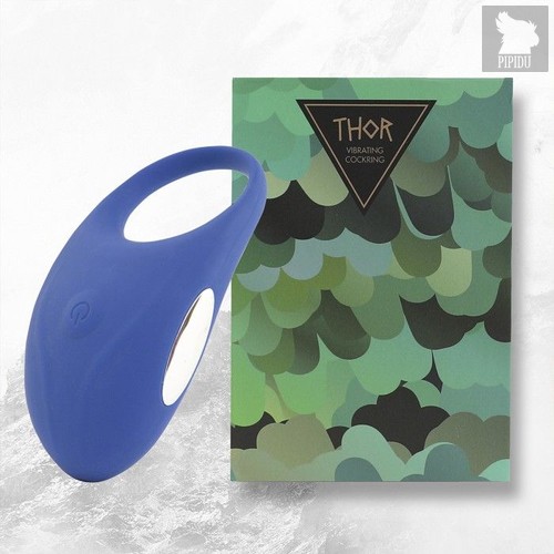 Синее кольцо с вибрацией Thor Cockring, цвет синий - FeelzToys