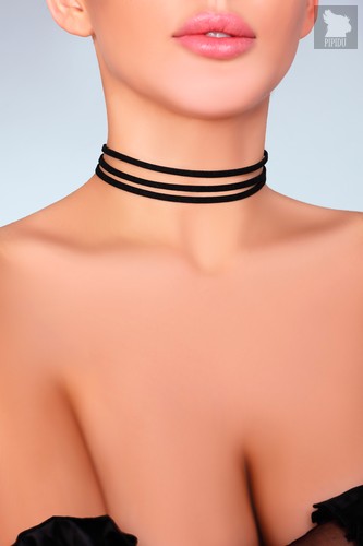 Тройной чокер на шею, цвет черный, размер OS - Livia Corsetti