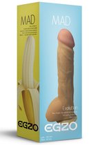 Большой реалистичный фаллоимитатор Mad Banana с мошонкой - 23,5 см, цвет телесный - Egzo