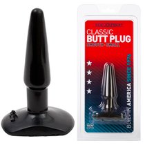 Анальная пробка Butt Plugs Smooth Classic Small - Black, малая, цвет черный - Doc Johnson