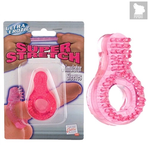 Кольцо эрекционное Super Stretch Stimulator Sleeve - Noduled Pink, цвет розовый - California Exotic Novelties