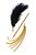 Золотисто-черный флоггер-щекоталка со сменными наконечниками, цвет золотой/черный - Toyfa