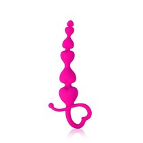 Розовая анальная цепочка Cosmo с петелькой - 14,5 см., цвет розовый - Bioritm
