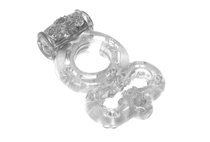 Прозрачное эрекционное кольцо Rings Treadle с подхватом, цвет прозрачный - Lola Toys