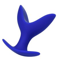 Синяя силиконовая расширяющая анальная втулка Bloom - 9 см, цвет синий - Toyfa