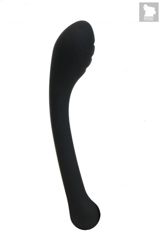 Черный фаллоимитатор с изогнутой головкой - 18 см, цвет черный - 4sexdreaM
