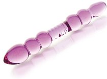 Двусторонний стеклянный фаллос-ёлочка - 20,5 см, цвет фиолетовый - Sexus