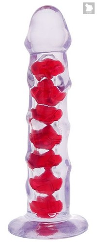 Прозрачно-красный фаллоимитатор RIPPLE - 18 см., цвет красный - Dream toys