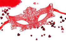 Красная ажурная текстильная маска "Марлен", цвет красный - Bior toys