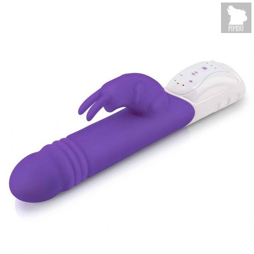 Фиолетовый пульсирующий вибромассажер G-Spot Thrusting Rabbit - 24 см., цвет фиолетовый - Rabbit Essentials