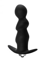 Чёрная фигурная анальная вибропробка Spiral Anal Plug - 12 см., цвет черный - Lola Toys