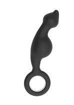 Анальный стимулятор No.62 Dildo With Metal Ring - 18 см, цвет черный - Shots Media
