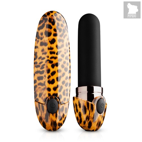 Леопардовый вибромассажер-помада Asha Lipstick Vibrator - 10 см., цвет леопард - edc collections