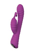 Фиолетовый вибратор с клиторальным стимулятором HONEY BEE, цвет фиолетовый - Dream toys