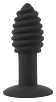Черная анальная вибропробка Twist Butt Plug - 10,7 см., цвет черный - ORION