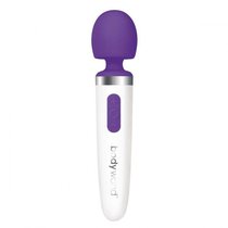 Фиолетово-белый перезаряжаемый жезловый вибратор Aqua Mini Rechargeable, цвет белый/фиолетовый - Bodywand