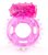 Розовое эрекционное кольцо c шипиками по кругу и вибропулей, цвет розовый - Brazzers