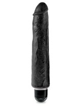 Чёрный вибратор-реалистик 10 Vibrating Stiffy - 30,5 см, цвет черный - Pipedream