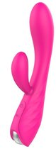 Ярко-розовый вибромассажер с клиторальным отростком HONEY DIP - 21,3 см., цвет розовый - Dream toys