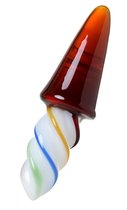 Коническая стеклянная анальная втулка Sexus Glass - 16 см, цвет разноцветный - Sexus