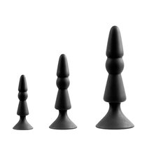 Набор из анальных пробок Menzstuff 3-Piece Anal Cone Set, цвет черный - Dream toys