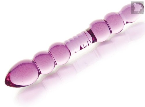 Двусторонний стеклянный фаллос-ёлочка - 20,5 см, цвет фиолетовый - Sexus