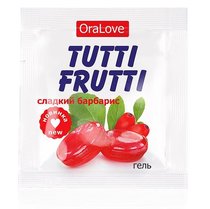 Гель-смазка Tutti-frutti со вкусом барбариса - 4 гр. - Bioritm