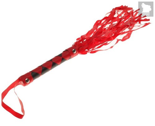 Красно-черная плеть с ромбами на ручке - 42 см., цвет красный/черный - Сима-Ленд