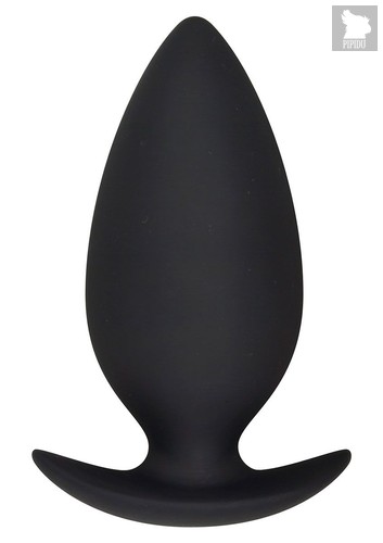 Большая черная силиконовая анальная пробка - 10,5 см., цвет черный - Toy Joy