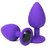 Фиолетовая анальная пробка с черным стразом - 9,2 см., цвет черный - Vandersex