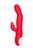 Красный вибратор Redli с двигающейся головкой - 21 см., цвет красный - Jos