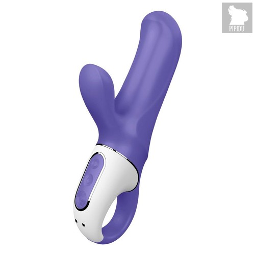 Фиолетовый вибратор Magic Bunny с клиторальным отростком - 17,6 см, цвет фиолетовый - Satisfyer