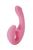 Розовый безремневой страпон из силикона - 22 см., цвет розовый - Главсексмаг