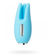 Голубой вибростимулятор клитора Cookie с подвижными щупальцами, цвет голубой - Svakom