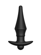 Черная перезаряжаемая анальная пробка №08 Cone-shaped butt plug - 13,5 см., цвет черный - Erozon