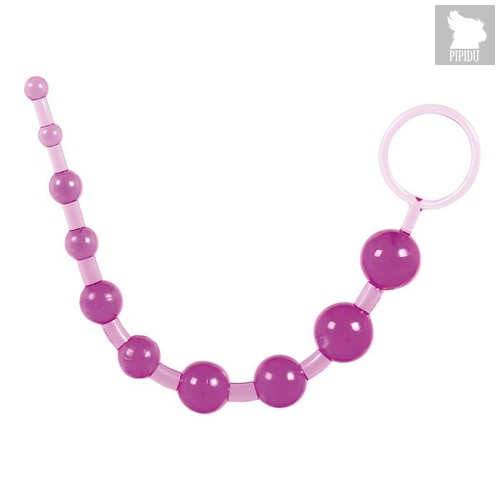 Фиолетовая анальная цепочка с ручкой-кольцом - 25 см., цвет фиолетовый - Toy Joy