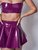 Коротенькая юбка-солнце из винила Grape Jam, цвет сливовый, M - NG designer