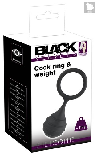 Black Velvets Насадка-кольцо Cock Ring+Weight с утяжелением - ORION