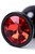Черный анальный плаг с кристаллом красного цвета - 8,2 см., цвет красный - Toyfa