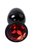 Черный анальный плаг с кристаллом красного цвета - 7,2 см., цвет красный - Toyfa
