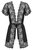 Пеньюар Luvae с атласным поясом, цвет черный, L-XL - Obsessive