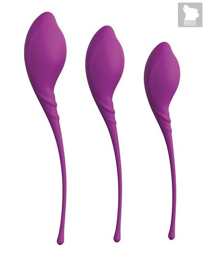 Набор из 3 фиолетовых вагинальных шариков PLEASURE BALLS & EGGS KEGEL EXERCISE SET, цвет фиолетовый - Dream toys