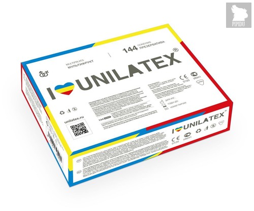 Разноцветные ароматизированные презервативы Unilatex Multifruits - 144 шт. - Unilatex