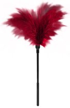 Пластиковая метелочка с красными пёрышками Small Feather Tickler - 32 см, цвет красный - Blush Novelties