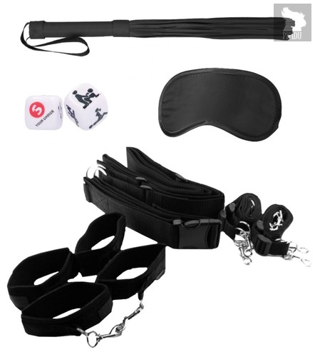 Черный игровой набор БДСМ Bondage Belt Restraint System, цвет черный - Shots Media