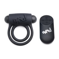 Черное эрекционное виброкольцо 28X Remote Control Vibrating Cock Ring & Bullet, цвет черный - XR Brands