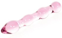 Розовый фаллоимитатор-ёлочка из прозрачного стекла - 17 см, цвет розовый - Sexus