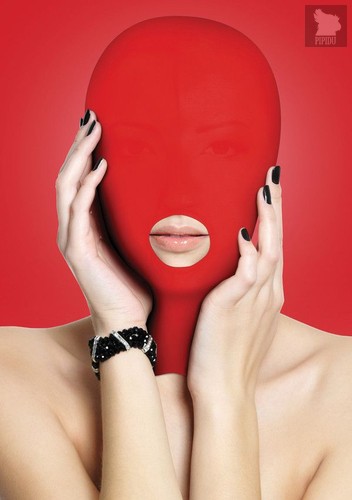 Красная маска на голову с прорезью для рта Submission Mask, цвет красный - Shots Media