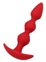 Красная силиконовая анальная втулка Trio - 16 см